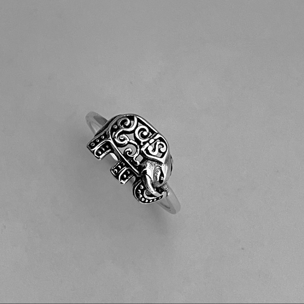 Sterling silver filigree elephant ring, elephant ring, silver elephant ring